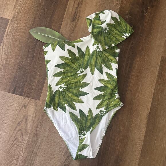 Farm Rio Off-White Palm Fan One Piece Swimsuit - Picture 2 of 9